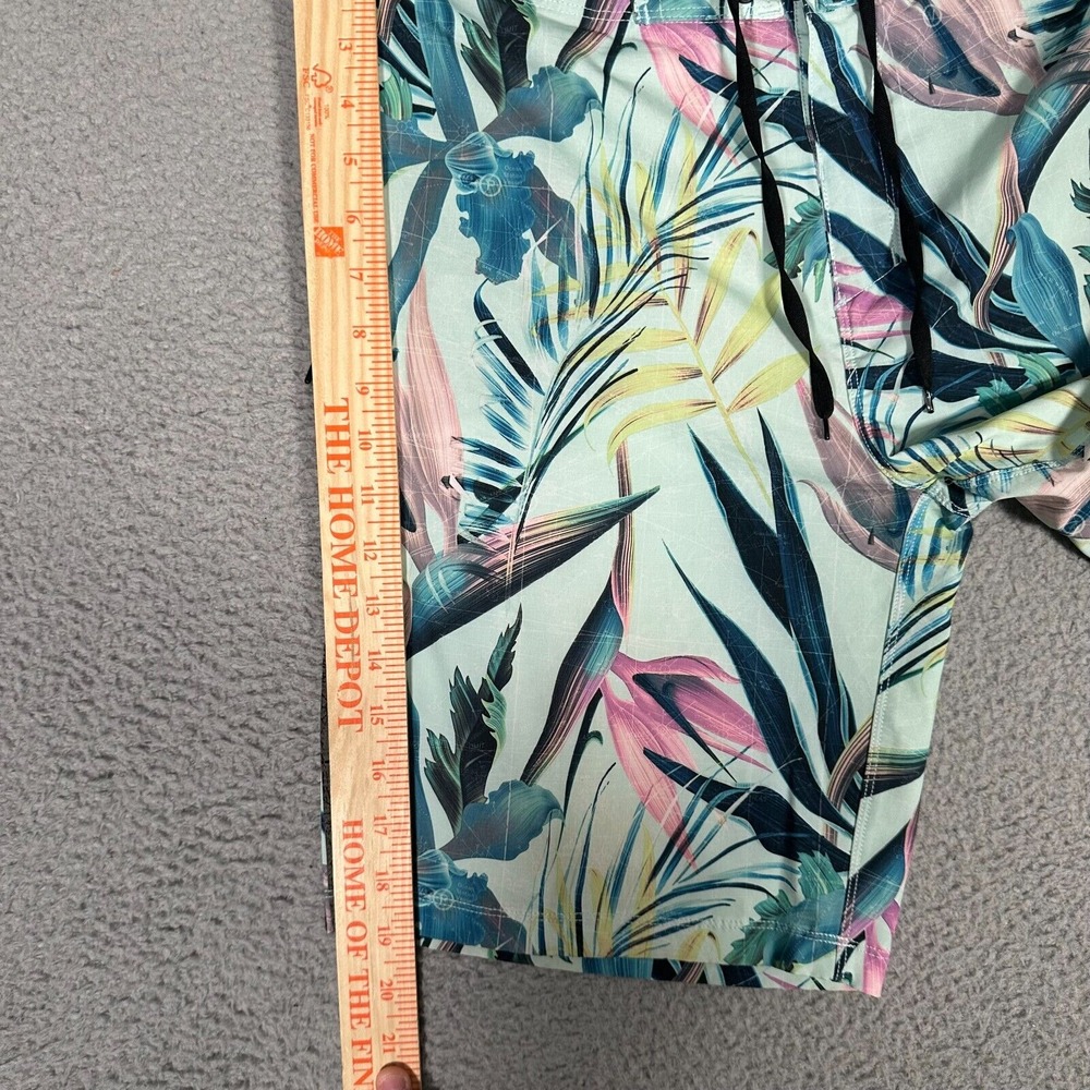 Hurley Board Shorts Mens 30 Blue Green Floral Phantom‎ JJF Swim Surf 9" Inseam - Picture 4 of 9